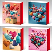 pilelistore Küçük Boy Kalp Motifli Karton Çanta - 1