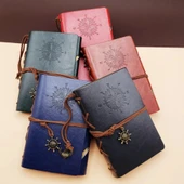 pilelistore Küçük Boy Pusula Baskılı Deri Defter thumbnail 1