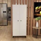 LENDA Ferda 2 Kapaklı 5 Raflı Çok Amaçlı Dolap - Beyaz - 2