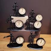 pilelistore Metal Adam Masaüstü Saat thumbnail 2