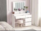 LENDA Damla Çekmeceli Aynalı Makyaj Masası - Beyaz - 2