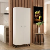 LENDA Ferda 2 Kapaklı 5 Raflı Çok Amaçlı Dolap - Beyaz - 1