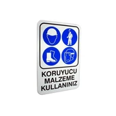 İzmir Fırça 16x24 cm Koruyucu Malzeme Kullan PVC Tabela (İZ-552319) - 1