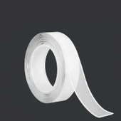 Çift Taraflı Şeffaf Nano Silikon Bant 18 mm 1 mt Güçlü Yapışkan İz Bırakmaz Şeffaf Bant thumbnail 1