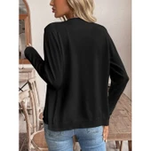 Lucky Life Kadın Uzun Kollu önden Düğmeli Triko Ceket thumbnail 5