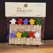 pilelistore Yıldız Tasarımlı Mini Fotoğraf Mandalları - 1