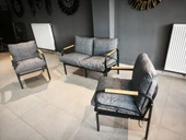 Serdemdizayn SERDEM-(ECO)-2-1-1- METAL BAHÇE BALKON TAKIMI MOBİLYA GRUBU (GRİ) - 1