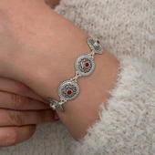 pilelistore Gümüş Telkari Yakut Taşlı Kadın Bileklik - 2