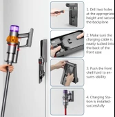 Dyson V11 ve V15 için şarj istasyonu, duvar askısı, Dyson ile uyumlu thumbnail 5
