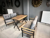 Serdemdizayn SERDEM-(KUQU)-2+2+MASA BAHÇE BALKON TAKIMI MOBİLYA GRUBU (GRİ) - 1