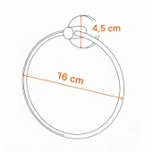 Vidalı Krom Kaplama Yuvarlak 16 cm Banyo Mutfak Lavabo Pratik Havluluk Askılığı thumbnail 5