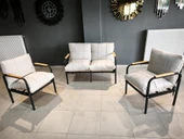 Serdemdizayn SERDEM-(ECO)-2-1-1- METAL BAHÇE BALKON TAKIMI MOBİLYA GRUBU(KREM) - 2