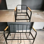 Serdemdizayn SERDEM-(ECO)-2-1-1--SEHPA -METAL BAHÇE BALKON TAKIMI MOBİLYA GRUBU (KREM) - 3