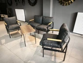 Serdemdizayn SERDEM-(ECO)-2-1-1--SEHPA - METAL BAHÇE BALKON TAKIMI MOBİLYA GRUBU (ANTRASİT) - 1
