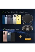 Metalik Magsafe Telefon Tutucu Tüm Yüzeylerle Uyumlu Vakumlu 360 Dönen Oynar Başlık thumbnail 3