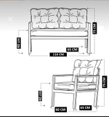 Serdemdizayn SERDEM-(ECO)-2-1-1- METAL BAHÇE BALKON TAKIMI MOBİLYA GRUBU(KREM) - 4