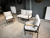 Serdemdizayn SERDEM-(ECO)-2-1-1- METAL BAHÇE BALKON TAKIMI MOBİLYA GRUBU(KREM) - 1