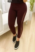 Lucky Life Kadın Yüksek Bel File Detaylı Dar Kesim Viskon Iki Iplik Pantolon thumbnail 3