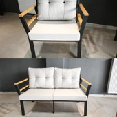 Serdemdizayn SERDEM-(KUQU)-2+1+1+MASA BAHÇE BALKON TAKIMI MOBİLYA GRUBU (KREM) - 3
