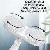 Valkyrie Şarjlı Su Püskürtmeli Elektrikli Mop – Çift Döner Başlık, Mikrofiber Ped, 2000 mAh, Tüm Zeminlerde Etkili Beyaz - 6