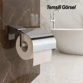Krom Gümüş Kapaklı Lüks Tuvalet Kağıtlık Vidalı Paslanmaz Metal Duvara Monte Banyo Kağıt Aparatı thumbnail 6