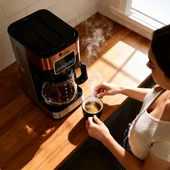 Any Morning SH21615S Dokunmatik Ekranlı Zaman ve Aroma Ayarlı Filtre Kahve Makinesi Bakır Rengi thumbnail 5