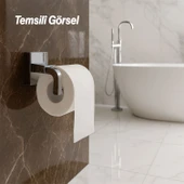 Krom Gümüş Kapaksız Lüks Tuvalet Kağıtlık Vidalı Paslanmaz Metal Duvara Monte Banyo Kağıt Aparatı thumbnail 5