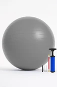65 cm Pilates Topu ve Pompa Seti | 155-170 cm Boy İçin Uygun Dayanıklı Anti-Slip Gri thumbnail 9