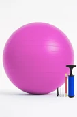 65 cm Pilates Topu ve Pompa Seti | 155-170 cm Boy İçin Uygun Dayanıklı Anti-Slip Pembe thumbnail 8