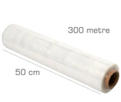 MANUEL EL TİPİ PALET STREÇ FİLM ŞEFFAF 50 CM 17 MİKRON 300 METRE 1 ADET - 2