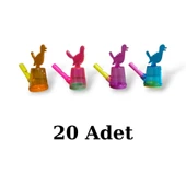 20 Adet Horoz Şeklinde Sulu Kanarya Düdük Oyuncak - 1