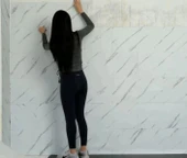 TX-001 60x30cm Shiny Mermer Desenli  Yapışkanlı Karavan Prefabrik Banyo Duvar Kaplama Paneli - 4