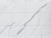 Shiny 60cmx30 Cm 1 Adet Parlak Beyaz Mermer Desenli Yapışkanlı Duvar Paneli Kağıdı Banyo Wc Döşeme - 8