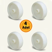 Beyaz Poliamid Yedek Teker 4’lü Set 100x35 mm Dayanıklı Endüstriyel Sanayi Tipi Tekerlek thumbnail 2