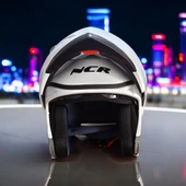 NCR-158 ÇENE AÇILIR GÖZLÜKLÜ E-CE BELGELİ KASK PARLAK BEYAZ - 3