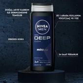 Nivea Men Deep Dimension 3 ü 1 Arada Vücut Saç ve Yüz İçin Pratik Kullanım Erkek Duş Jeli 500 ml thumbnail 4
