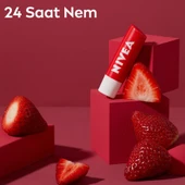 Nivea Lip Stick Çilek 24 Saat Nem thumbnail 5