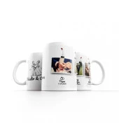 Nişan, Düğün, Bebek Temalı İsme Özel Fotoğraf Baskılı Kupa Bardak thumbnail 3