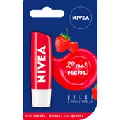 Nivea Lip Stick Çilek 24 Saat Nem thumbnail 2