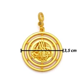 Altın Kaplama İmitasyon Ajda Desenli Tuğralı Küçük Boy Kolye Ucu TGR-734 thumbnail 3