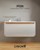 Pion lavabo Dolabı 120 Cm Beyaz-Meşe - 3