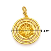 Altın Kaplama İmitasyon Ajda Desenli Tuğralı Orta Boy Kolye Ucu TGR-731 thumbnail 3