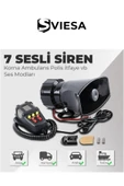 Her Araca Uyumlu Universal 7 Sesli Konuşmalı Mikrofonlu Megafonlu Siren - 1