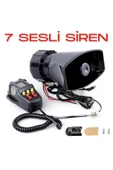 Her Araca Uyumlu Universal 7 Sesli Konuşmalı Mikrofonlu Megafonlu Siren - 3