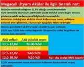 Megacell 12.8V 120Ah LiFePO4 Lityum Demir Fosfat Akü-YENİ - 3