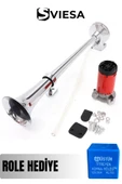 Marine Korna 12v Kendinden Motorlu Krom Havalı Korna Role Hediyeli - 1
