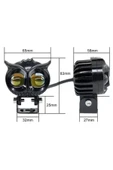 2.5 Inç Motosiklet Far Led Spot Beyaz Sarı Sürüş Lambası Iki Renk Baykuş Farlar 12v-20v - 4