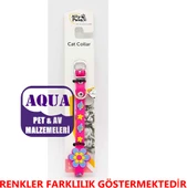 Çiçek Desenli Kedi Boyun Tasması Zilli Silikon Tasma 27 Cm 1 Adet - 1