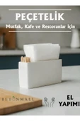 El Yapımı Beton Gri Alçı Peçetelik | Minimal Masa ve Mutfak Dekoru | Kafe & Bar İçin - 7