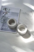 El Yapımı Beton Tealight Mumluk 3'lü Set | Minimal Dekoratif Mumluk & Şamdan thumbnail 3